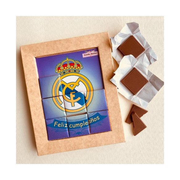 Puzzle de chocolate Real Madrid Feliz cumpleaños