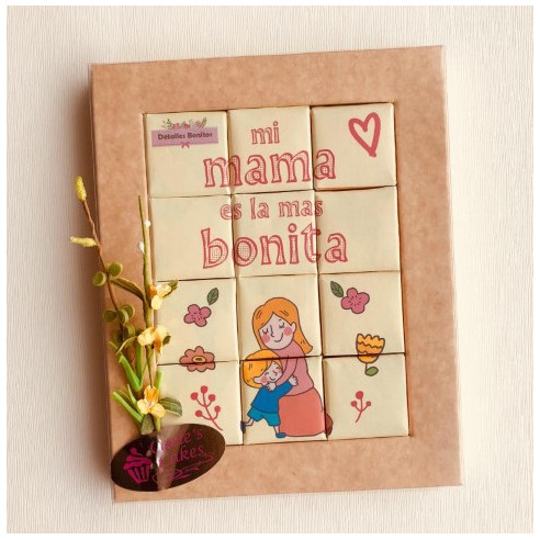 Puzzle de chocolate "Mi mamá es la más bonita" Niño