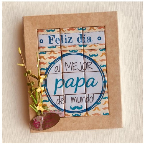 Puzzle de chocolate "Feliz día al mejor papá del mundo"