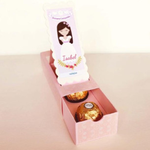 Caja con bombones Ferrero Rocher para detalle de primera Comunión 2