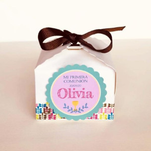 Caja con bombones para detalle de primera Comunión 2
