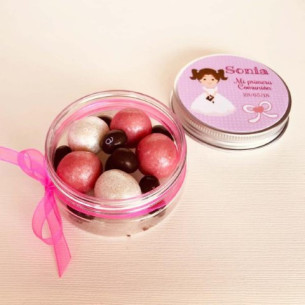 Caja con bombones para detalle de primera Comunión