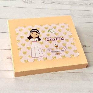 CAJITA DESLIZANTE con 2 chocolates PRIMERA COMUNIÓN