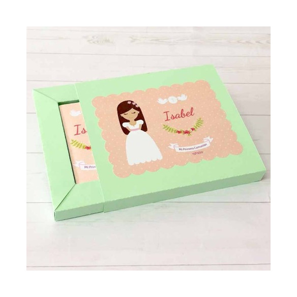 CAJITA DESLIZANTE con 2 chocolates PRIMERA COMUNIÓN