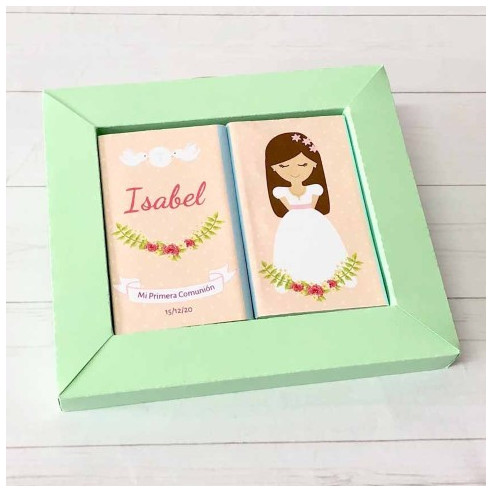 CAJITA DESLIZANTE con 2 chocolates PRIMERA COMUNIÓN