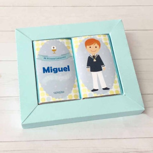 CAJITA DESLIZANTE con 2 chocolates PRIMERA COMUNIÓN 2