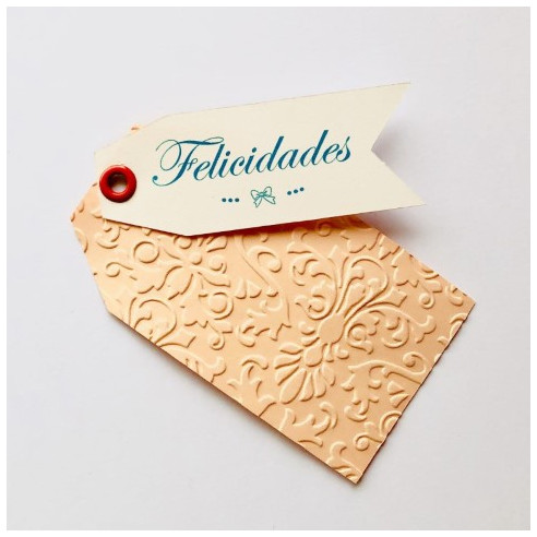 ETIQUETAS fondo salmón - FELICIDADES