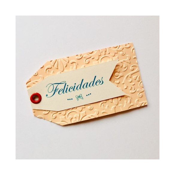 ETIQUETAS fondo salmón - FELICIDADES