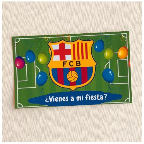 Set de INVITACIONES de CUMPLEAÑOS FC Barcelona