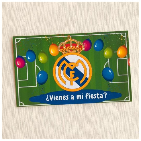 Set de INVITACIONES de CUMPLEAÑOS Real Madrid