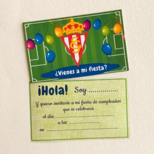 Set de INVITACIONES de CUMPLEAÑOS Sporting de Gijon 2