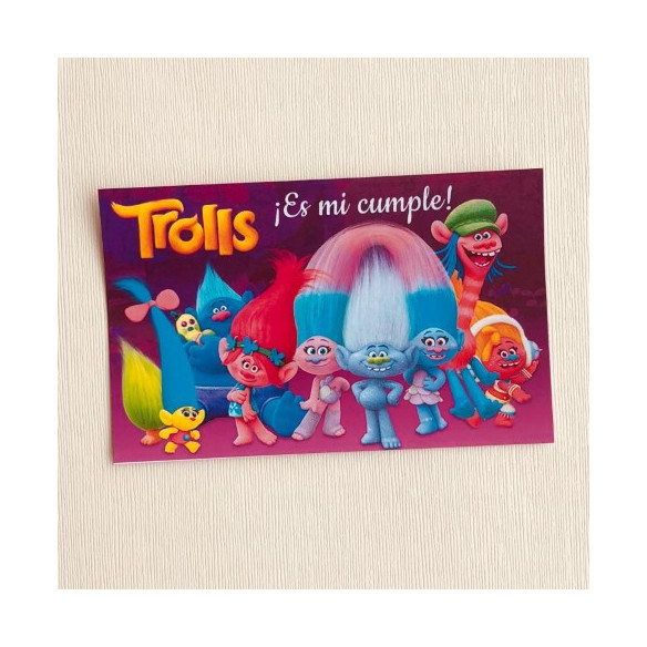Set de INVITACIONES de CUMPLEAÑOS trolls