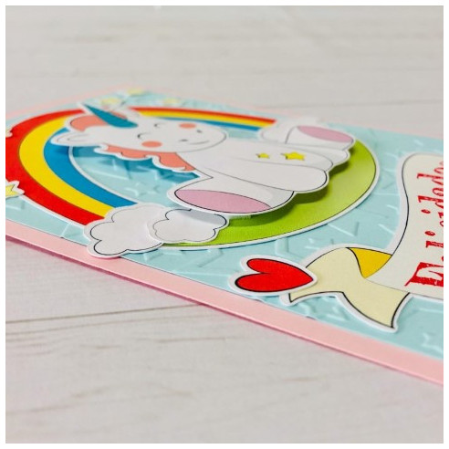 FELICITACIÓN de UNICORNIO Hecha a mano