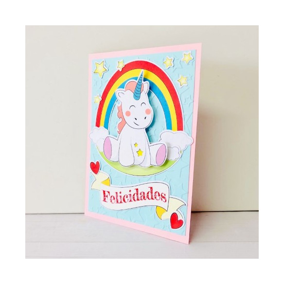 FELICITACIÓN de UNICORNIO Hecha a mano