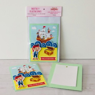 FELICITACIÓN de PIRATA Hecha a mano