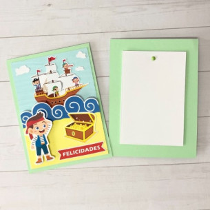 FELICITACIÓN de PIRATA Hecha a mano 2