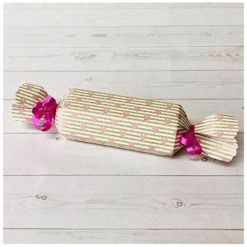 Caja Caramelo con bombones - Dorada y rosa