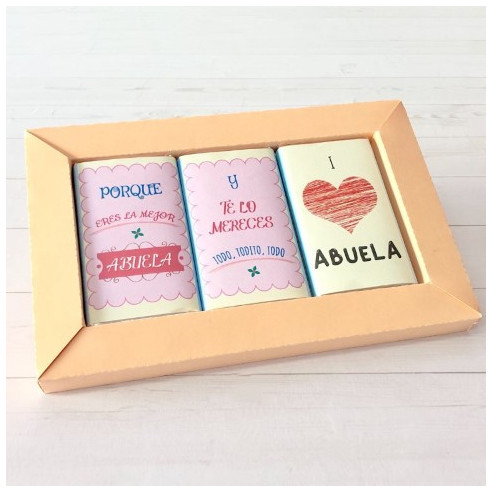 Chocolates con mensaje "Porque eres la mejor abuela"