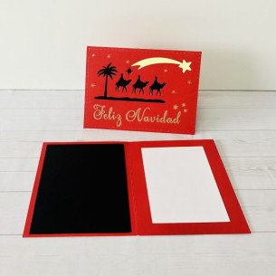 Postal navideña hecha a mano Reyes Magos 2