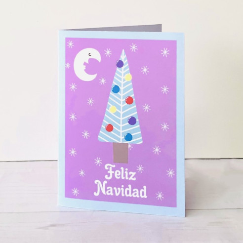 Postal navideña hecha a mano Árbol de Navidad