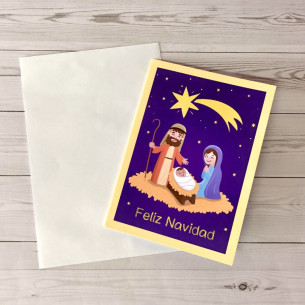 Postal navideña hecha a mano Nacimiento 2