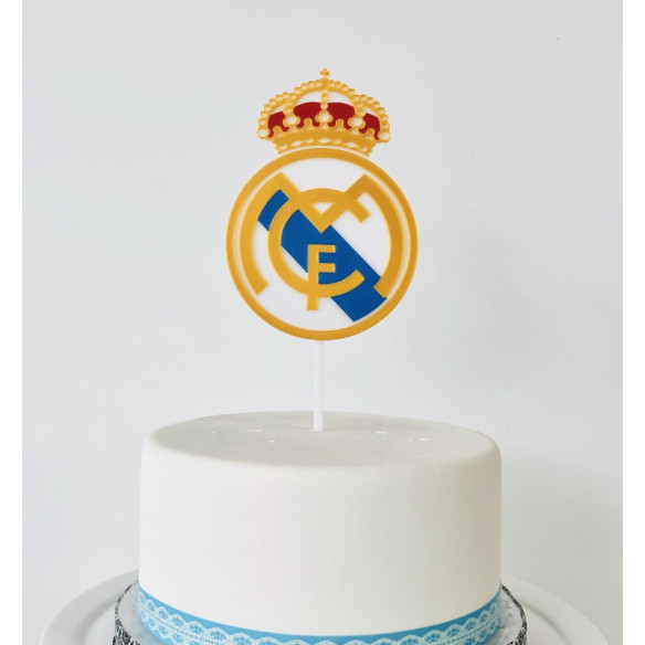 Señuelo Excéntrico Alexander Graham Bell Topper para tartas Real Madrid. Topper personalizado