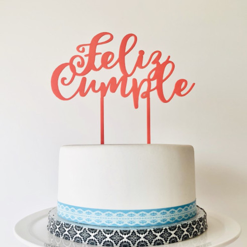 Topper para tartas "Feliz Cumple"