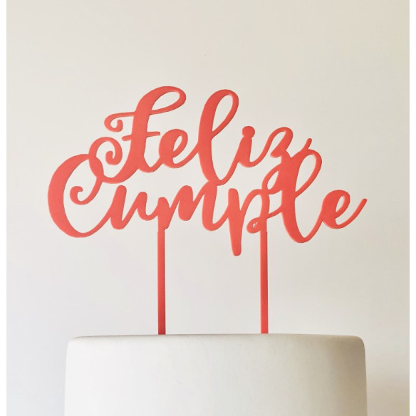 Topper para tartas "Feliz Cumple"