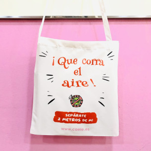 Bolsa Tote Bag "Que corra el aire. Sepárate a 2 metros de mi. Coronavirus" 2