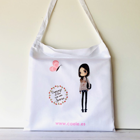 Bolsa Tote Bag "Comienza el día con una sonrisa"