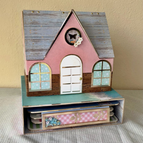 Álbum con caja "Casa". Hecho a mano.Scrapbooking.