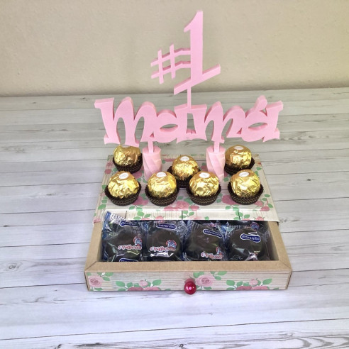 CAJA con topper MAMÁ n.º 1. Día de la madre
