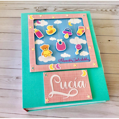 ÁLBUM "MI BEBÉ". Hecho a mano. Personalizado. Scrapbooking