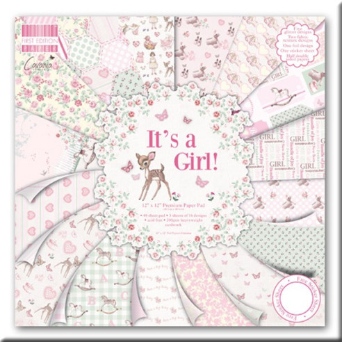 Colección papeles de scrapbooking "It's a girl!"