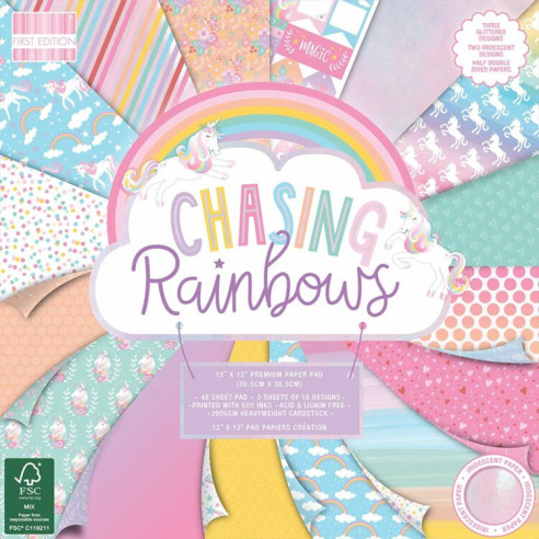 Colección papeles de scrapbooking "Chasing rainbows"
