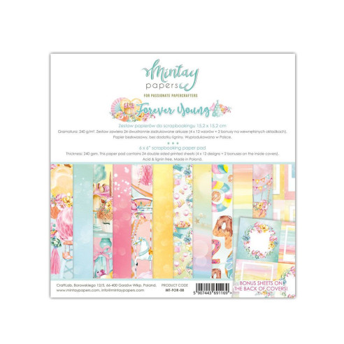 Colección papeles de scrapbooking "Forever young"