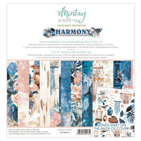 Colección papeles de scrapbooking "Harmony" 30.5 x 30.5 cm