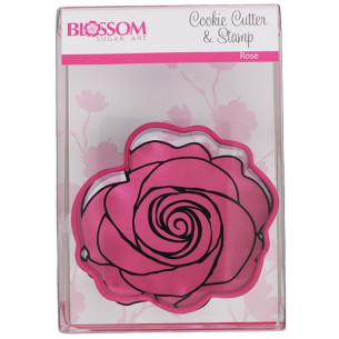 Set cortador de galletas con estampador Rosa 2