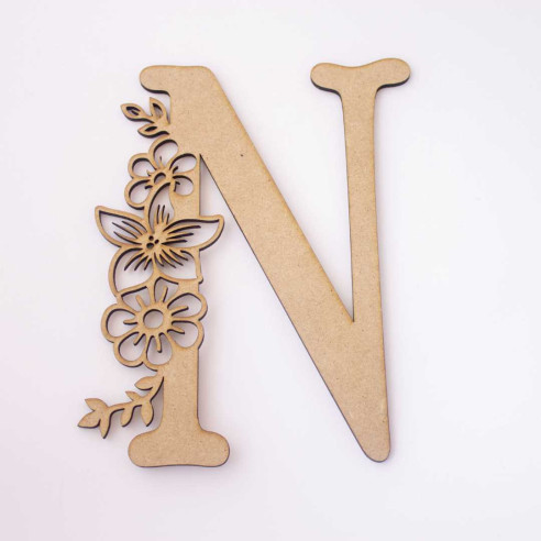 Letra de madera "N"