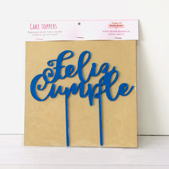 Topper para tartas "Feliz Cumple"
