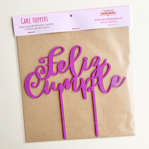 Topper para tartas "Feliz Cumple"