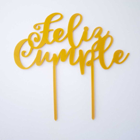 Topper para tartas "Feliz Cumple"