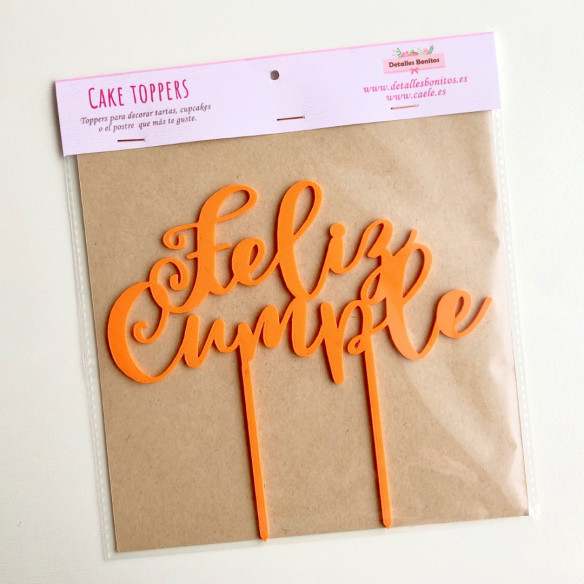 Topper para tartas "Feliz Cumple"