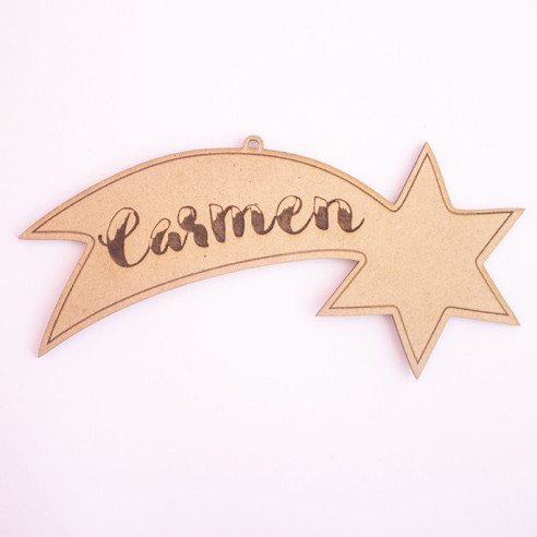 Estrella y Nombre en Madera Personalizado para colgar