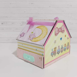 CASITA CAJA niña. Hecho a mano. Scrapbooking