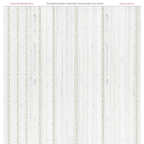 Complementos colección papeles de scrapbooking "Cocinando con amor" 21x21cm