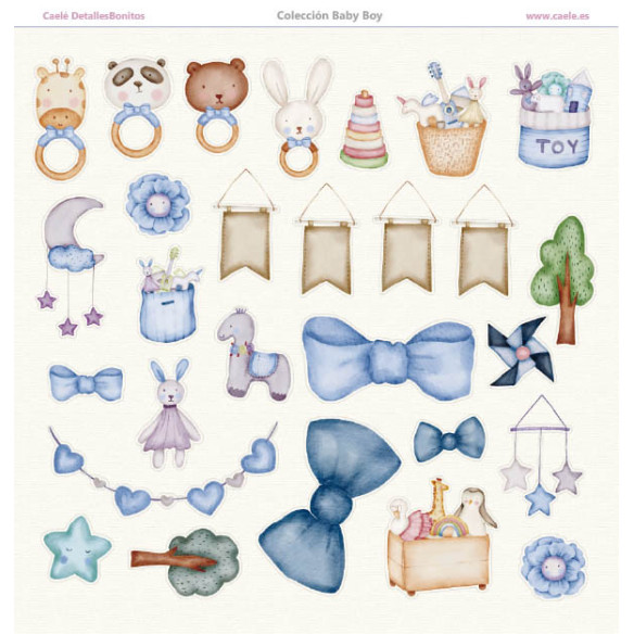 Colección papeles de scrapbooking "Baby Boy" 30.5x30.5cm