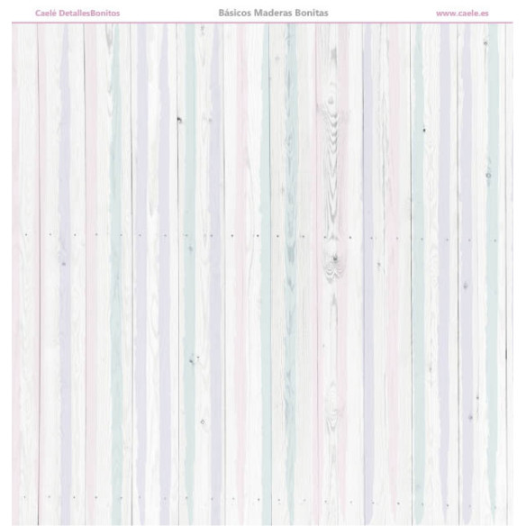 Colección papeles de scrapbooking "Maderas bonitas" 21x21cm