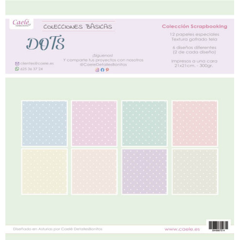 Colección papeles de scrapbooking "Dots" Especial con textura